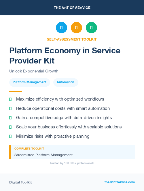 Platform Economy in Service Provider Kit
