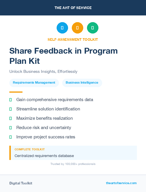 Share Feedback in Program Plan Kit