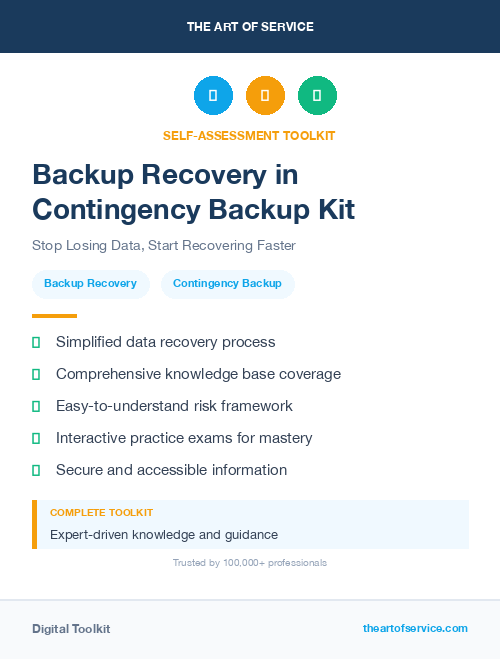 Backup Recovery in Contingency Backup Kit