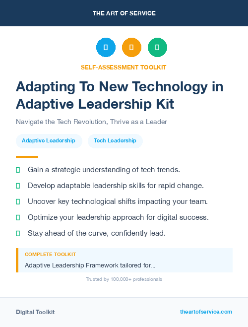Adapting To New Technology in Adaptive Leadership Kit