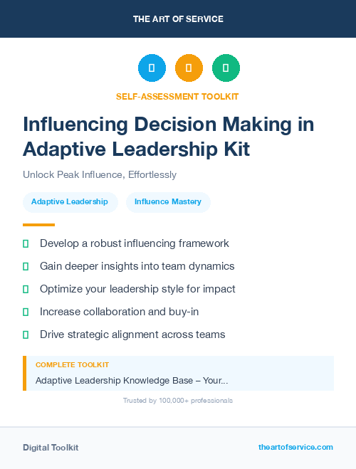 Influencing Decision Making in Adaptive Leadership Kit