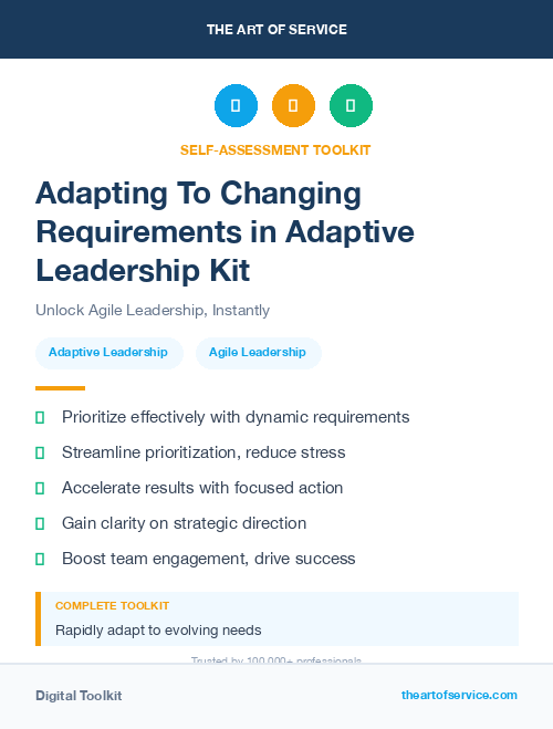 Adapting To Changing Requirements in Adaptive Leadership Kit