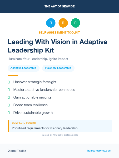 Leading With Vision in Adaptive Leadership Kit