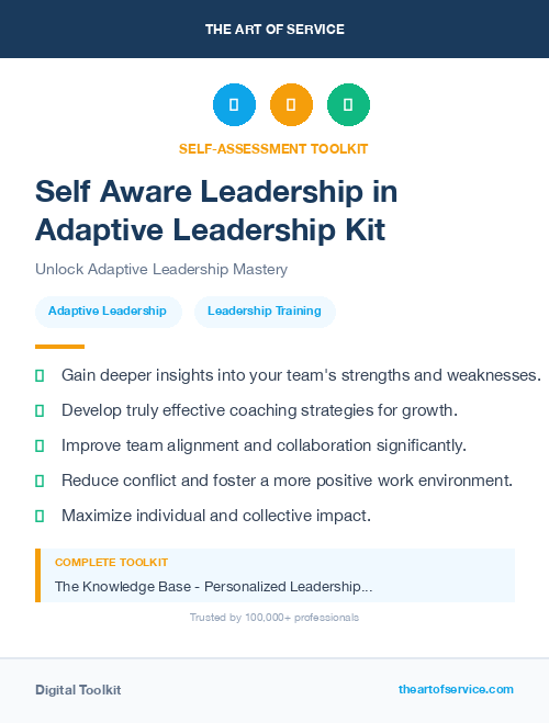 Self Aware Leadership in Adaptive Leadership Kit