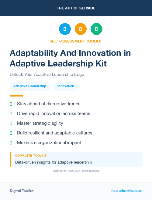 Adaptability And Innovation in Adaptive Leadership Kit