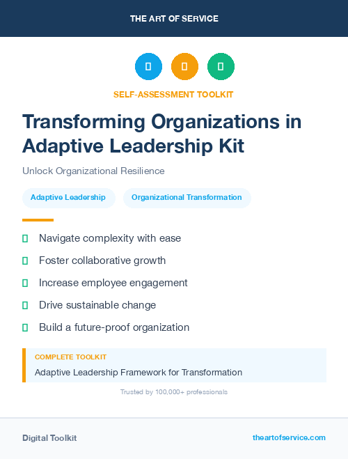Transforming Organizations in Adaptive Leadership Kit