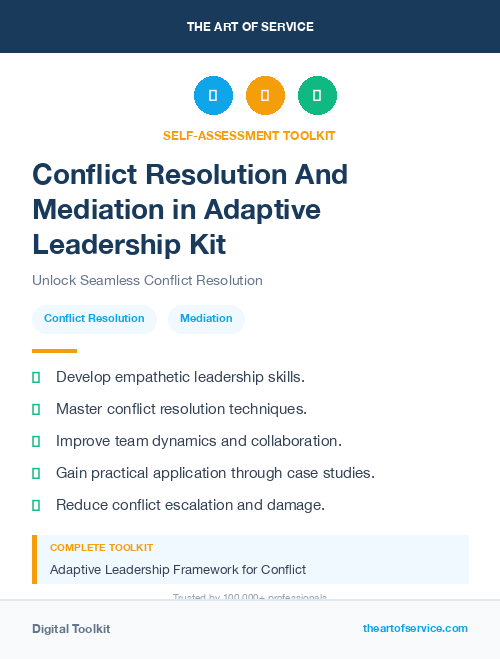 Conflict Resolution And Mediation in Adaptive Leadership Kit