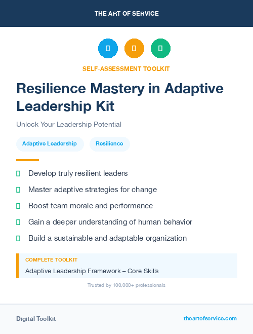 Resilience Mastery in Adaptive Leadership Kit
