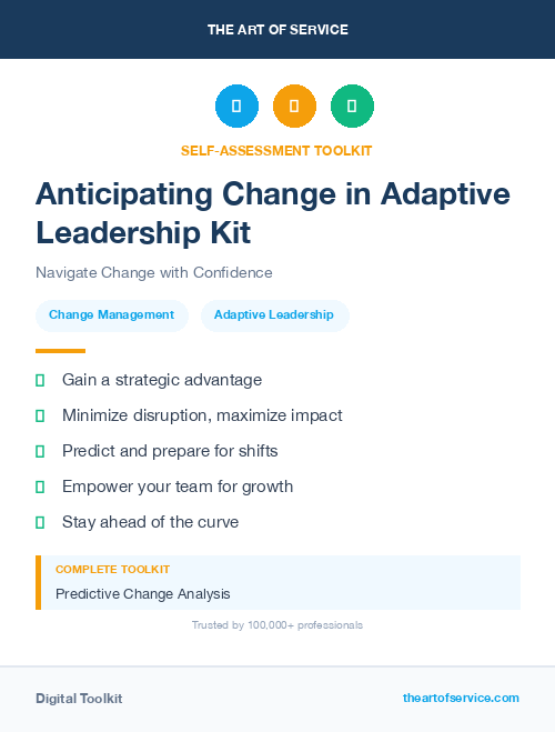 Anticipating Change in Adaptive Leadership Kit