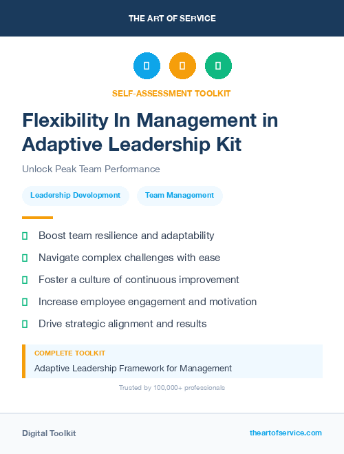 Flexibility In Management in Adaptive Leadership Kit