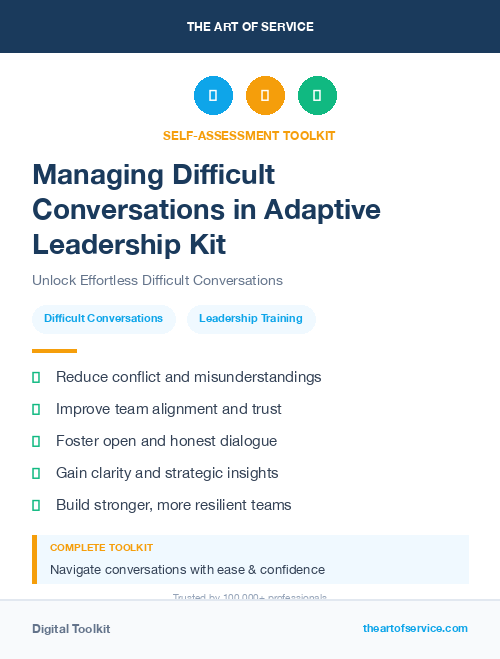 Managing Difficult Conversations in Adaptive Leadership Kit