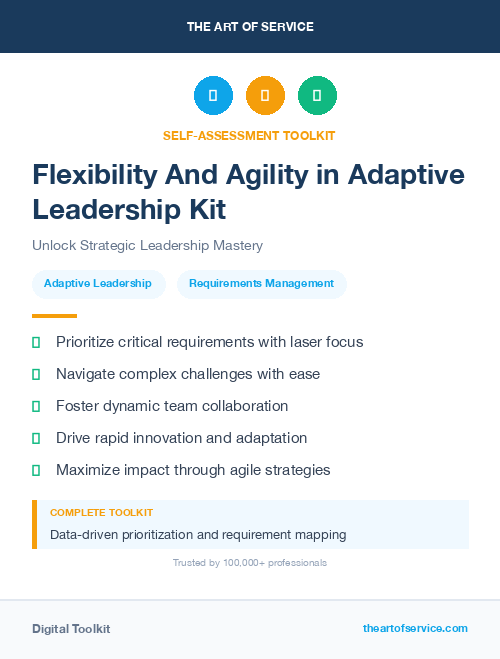 Flexibility And Agility in Adaptive Leadership Kit