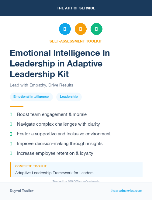 Emotional Intelligence In Leadership in Adaptive Leadership Kit