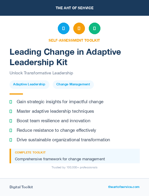 Leading Change in Adaptive Leadership Kit