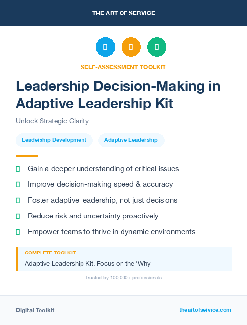 Leadership Decision-Making in Adaptive Leadership Kit