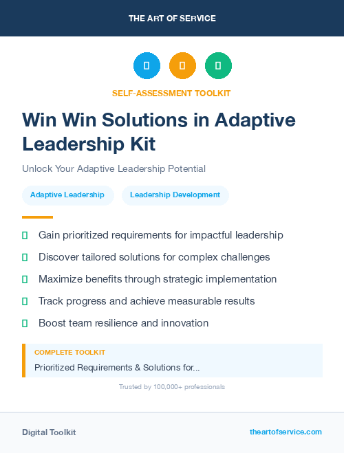 Win Win Solutions in Adaptive Leadership Kit