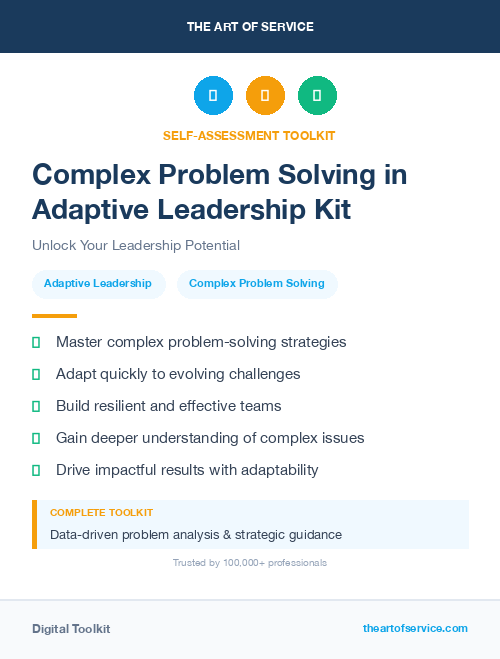 Complex Problem Solving in Adaptive Leadership Kit