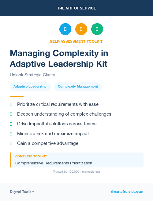 Managing Complexity in Adaptive Leadership Kit