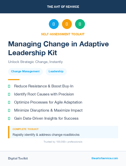 Managing Change in Adaptive Leadership Kit