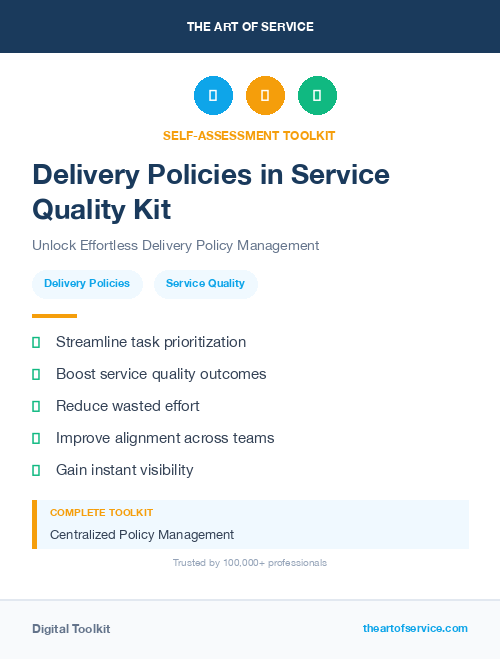 Delivery Policies in Service Quality Kit