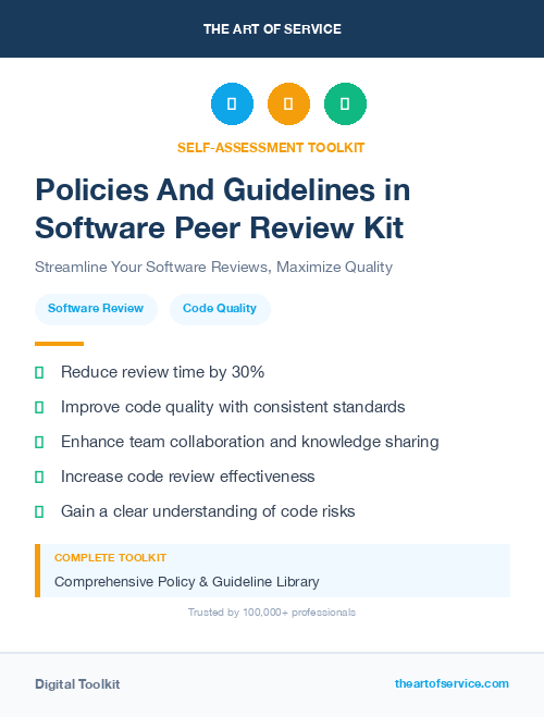 Policies And Guidelines in Software Peer Review Kit