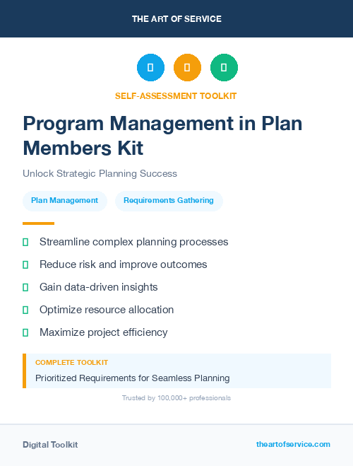 Program Management in Plan Members Kit