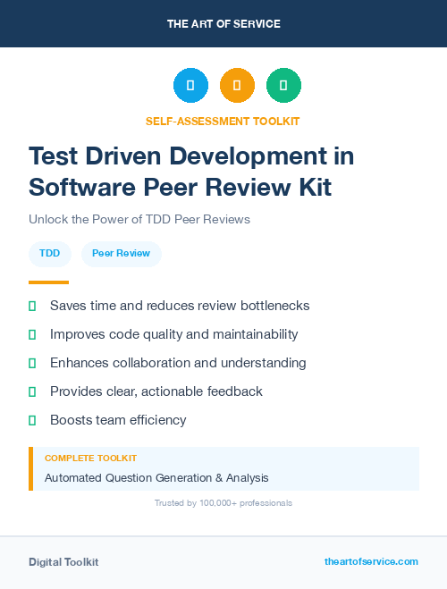Test Driven Development in Software Peer Review Kit