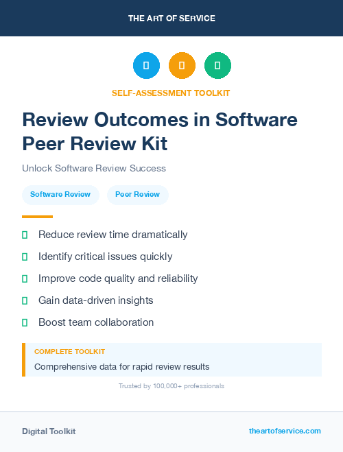 Review Outcomes in Software Peer Review Kit