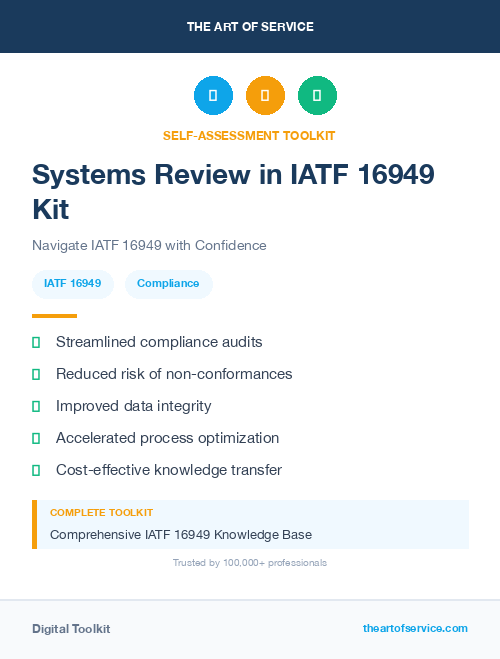 Systems Review in IATF 16949 Kit