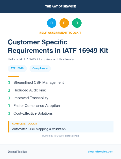 Customer Specific Requirements in IATF 16949 Kit