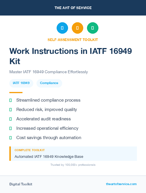 Work Instructions in IATF 16949 Kit