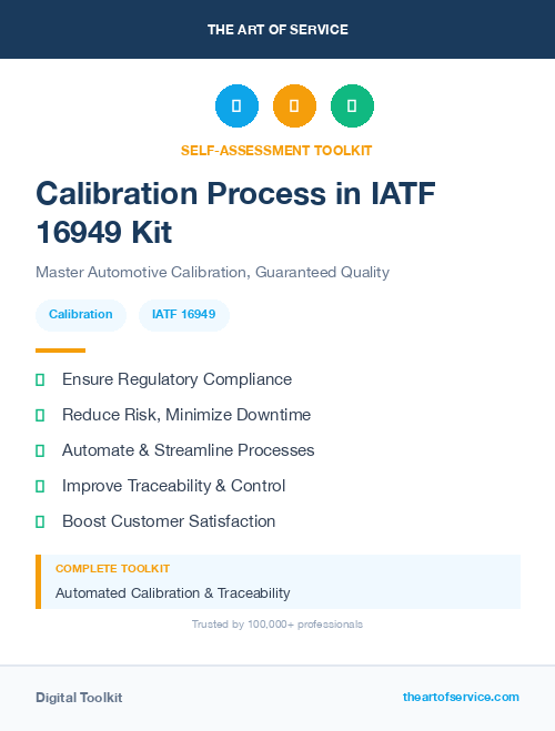 Calibration Process in IATF 16949 Kit