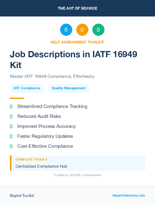 Job Descriptions in IATF 16949 Kit
