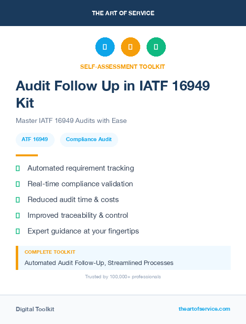 Audit Follow Up in IATF 16949 Kit