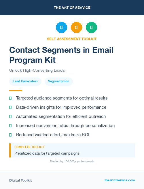 Contact Segments in Email Program Kit