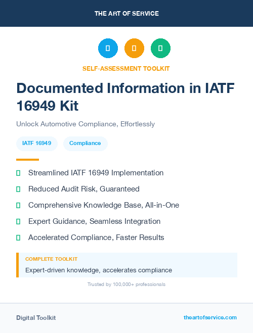 Documented Information in IATF 16949 Kit