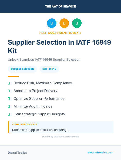 Supplier Selection in IATF 16949 Kit