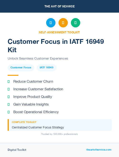 Customer Focus in IATF 16949 Kit