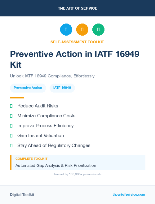 Preventive Action in IATF 16949 Kit