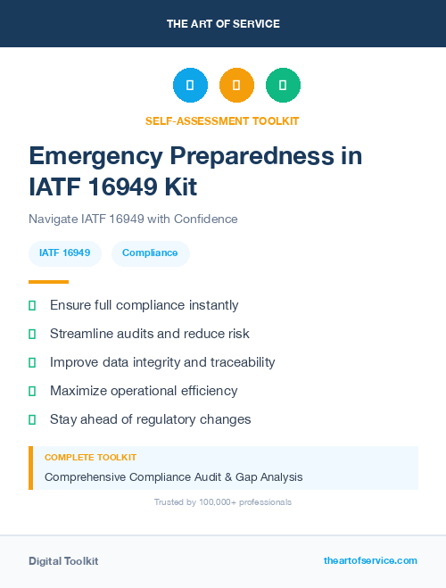 Emergency Preparedness in IATF 16949 Kit