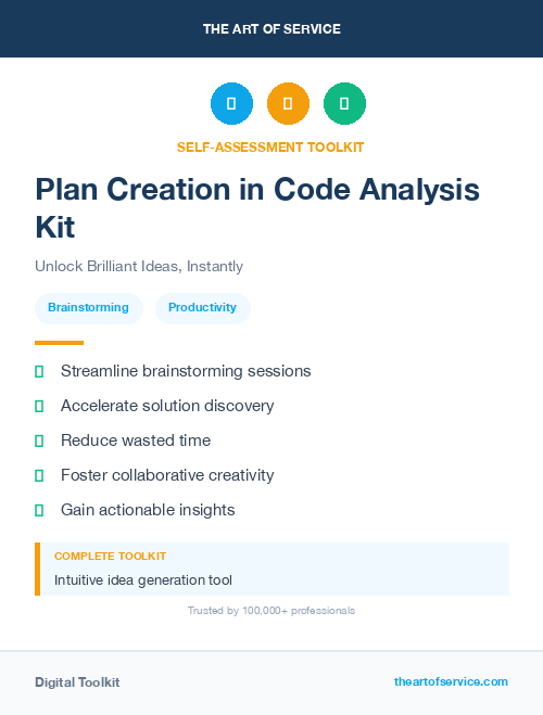 Plan Creation in Code Analysis Kit