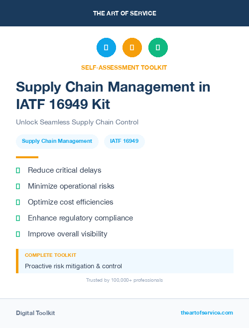 Supply Chain Management in IATF 16949 Kit