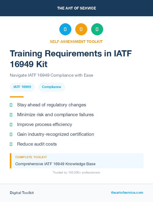 Training Requirements in IATF 16949 Kit