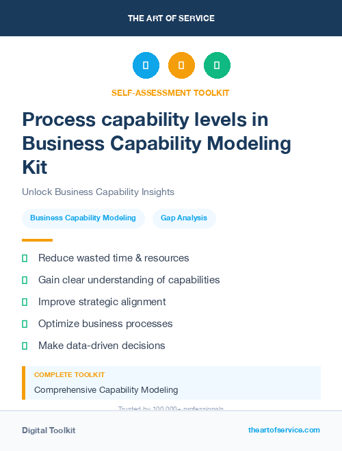 Process capability levels in Business Capability Modeling Kit