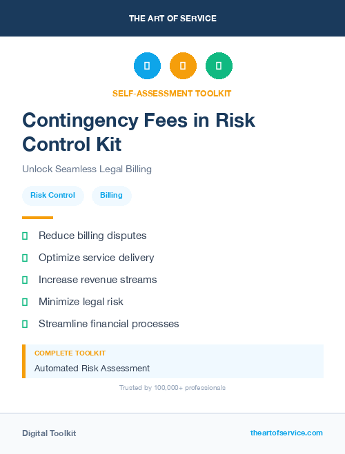 Contingency Fees in Risk Control Kit