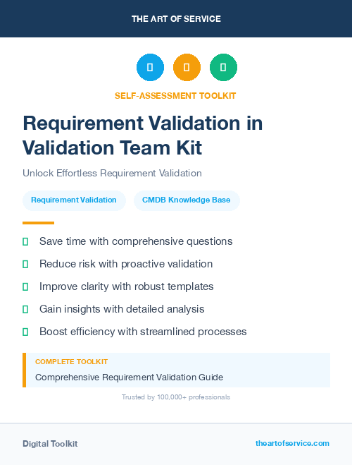 Requirement Validation in Validation Team Kit
