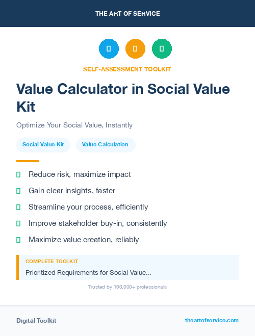 Value Calculator in Social Value Kit