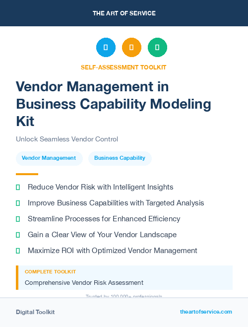 Vendor Management in Business Capability Modeling Kit