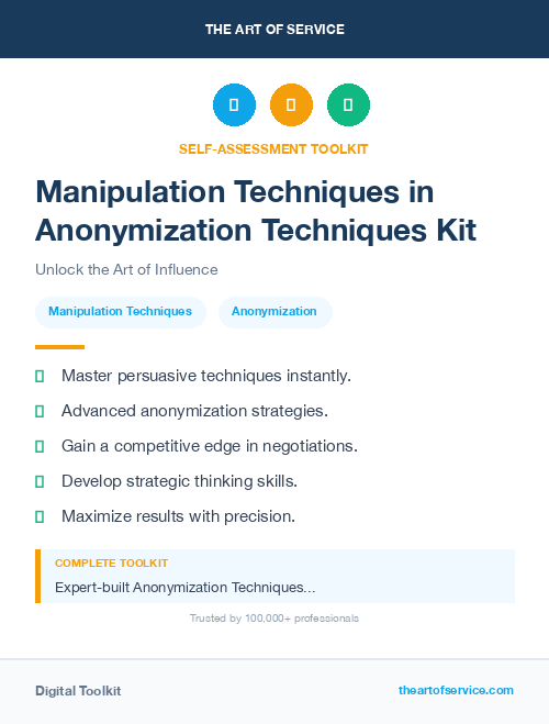 Manipulation Techniques in Anonymization Techniques Kit