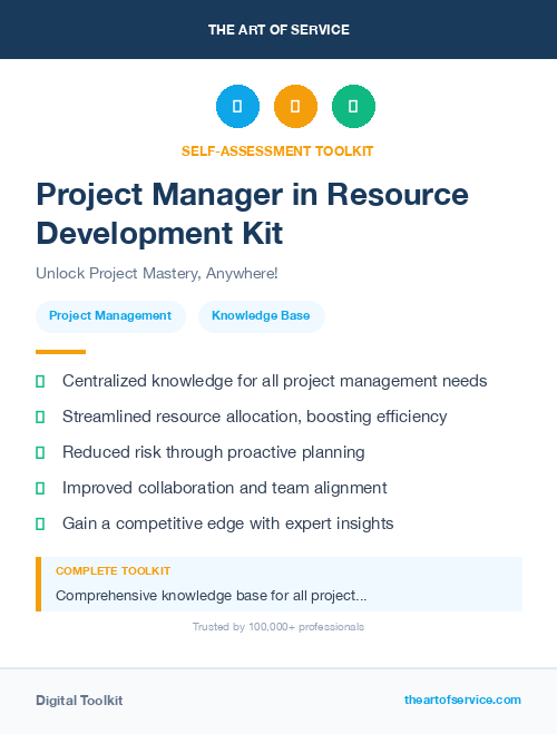 Project Manager in Resource Development Kit